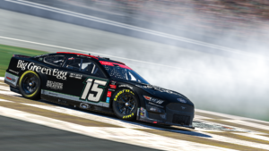 Garrett lowe embraced his inner intimidator and clinched an enascar championship 4 berth with a win at michigan international speedway.