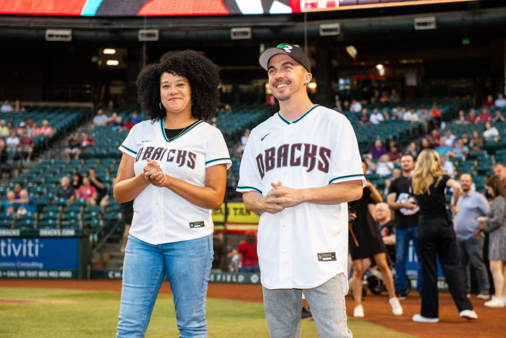 The Coyotes are hosting a Dbacks night, and the warmup jerseys are