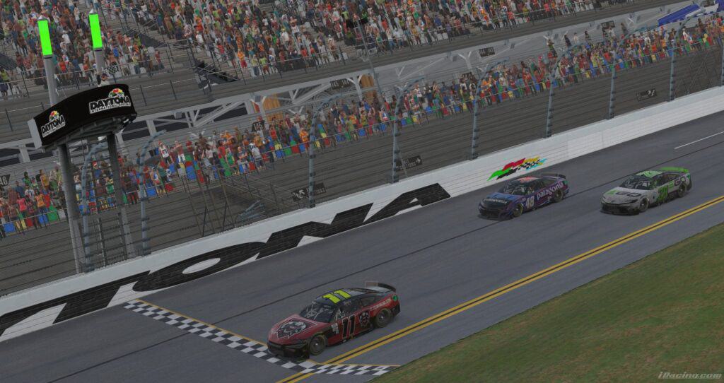 Track position earned mathieu weeks a homeplace beer company daytona 500 victory in the elite racing league.