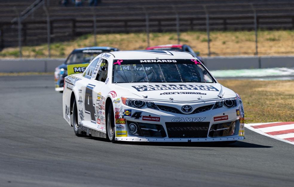 Sam mayer earned sigma performance services their first arca menards series west win at sonoma raceway.