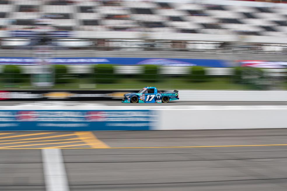 Taylor gray scored a top-five finish in both the nascar craftsman truck series and xfinity series at pocono raceway.