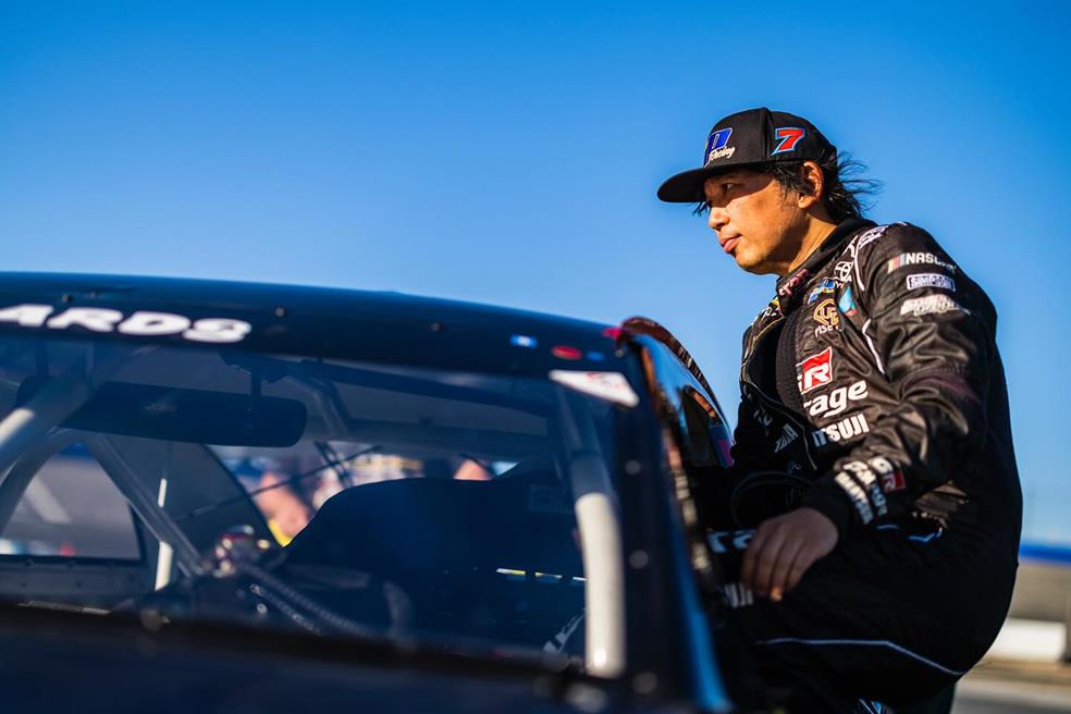 Takuma koga is set to become the all-time leader in starts by an internationally-born driver in the arca menards series west.