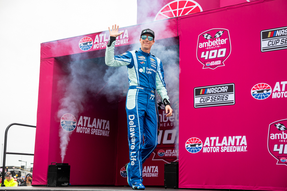 Carson hocevar ensured everyone knew he came to race at atlanta motor speedway. Photo by blake ulino/kickin' the tires