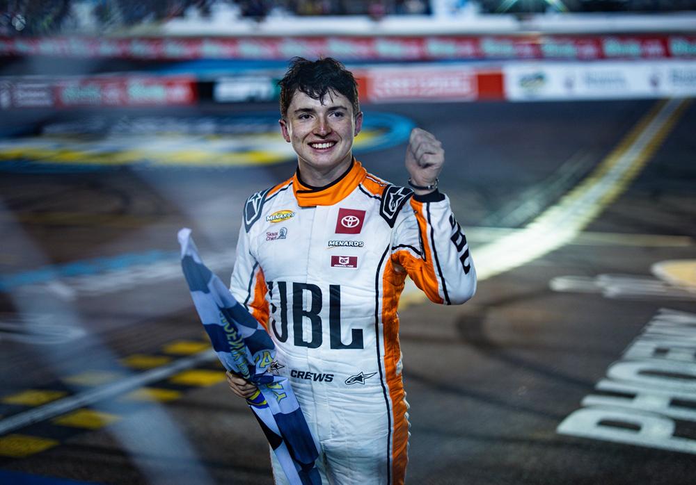 Brent Crews makes enemies but wins the ARCA West race at Phoenix Raceway. Photo by Diego Alvarado